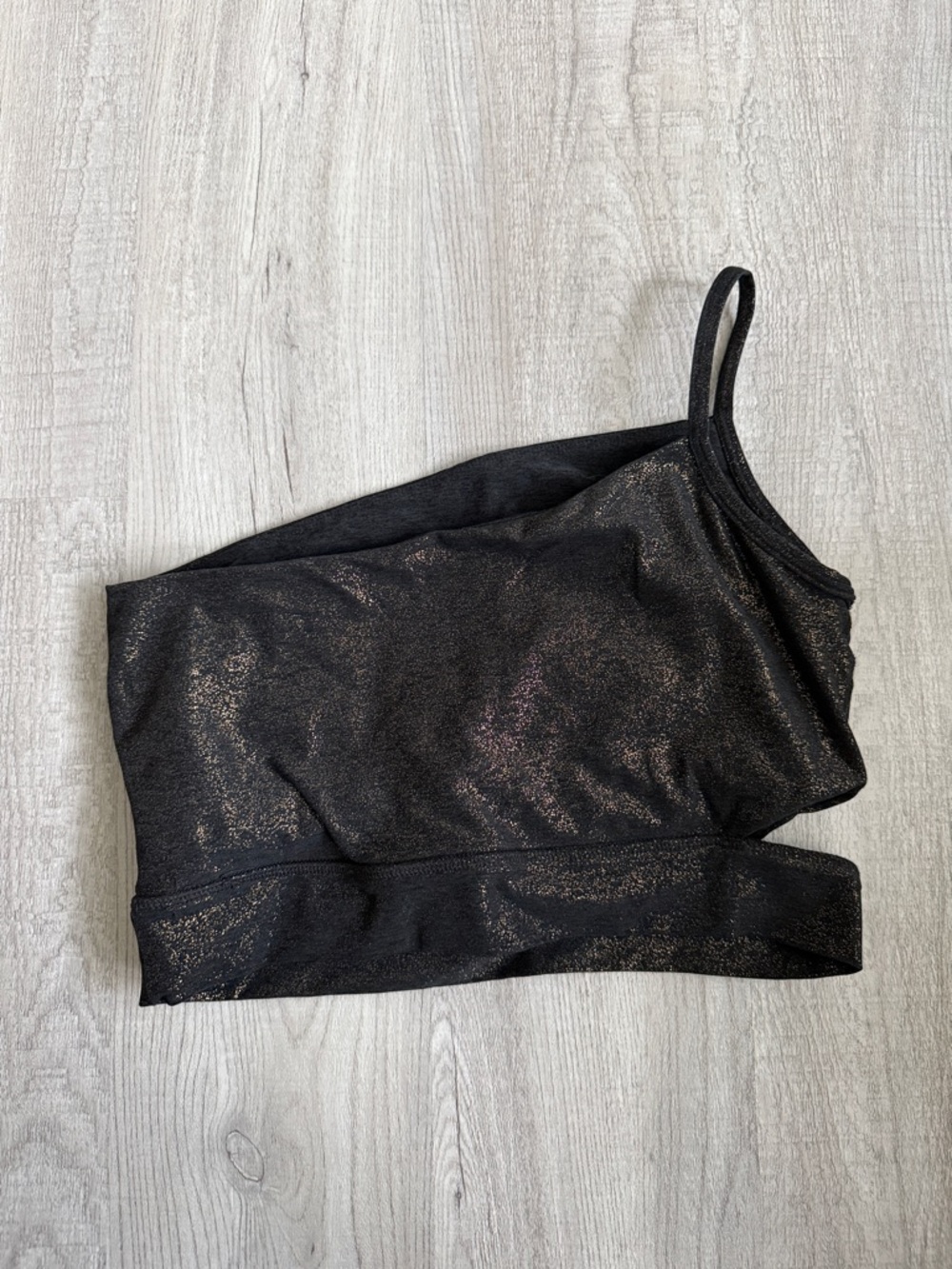 Beyond Yoga Wanderlust Black One-Shoulder Crop Top